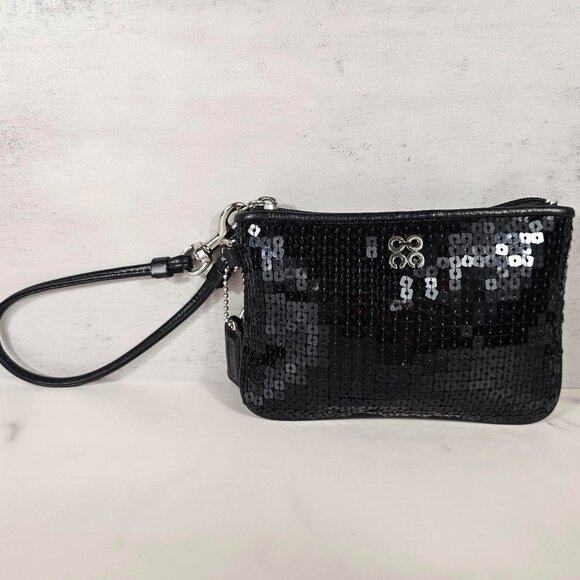 Coach Black Universal Sequins Wristlet - Picture 7 of 7